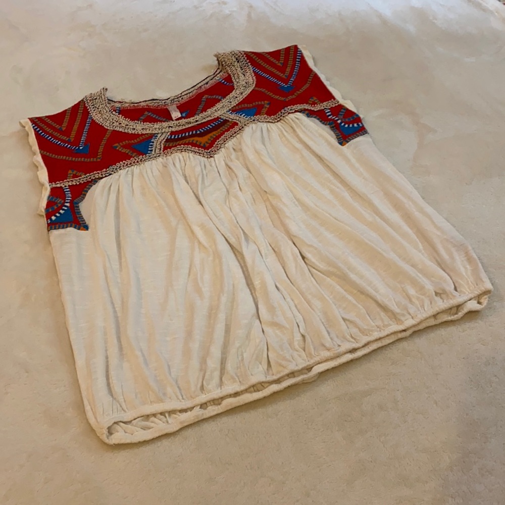 Free People Embroidered Blouse